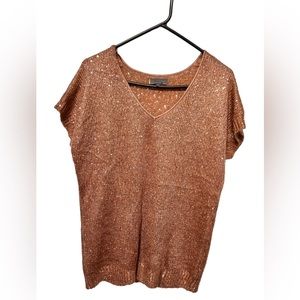 Jeans by Buffalo- women’s small brown short sleeve sequin sweater